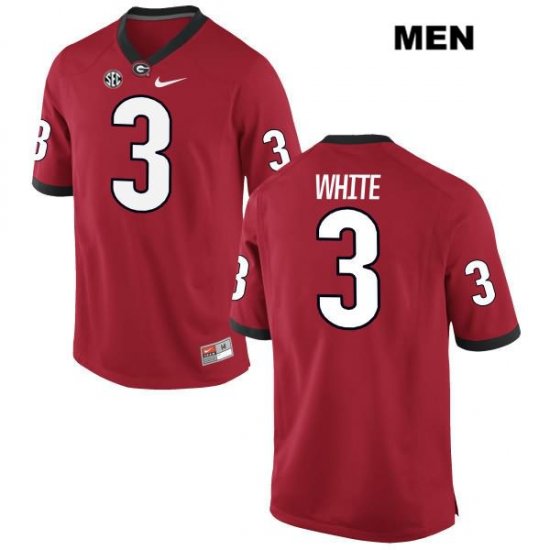 Men's Georgia Bulldogs NCAA #3 Zamir White Nike Stitched Red Authentic College Football Jersey HQE0654TR